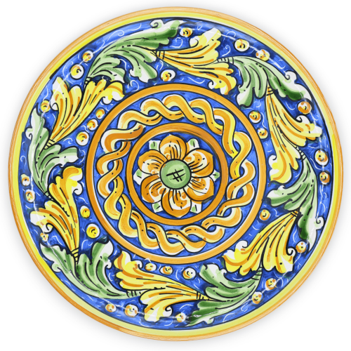 Plato ornamental en cerámica Caltagirone, disponible en diferentes decoraciones - Ø 30 cm (1ud) Mod FL -  2