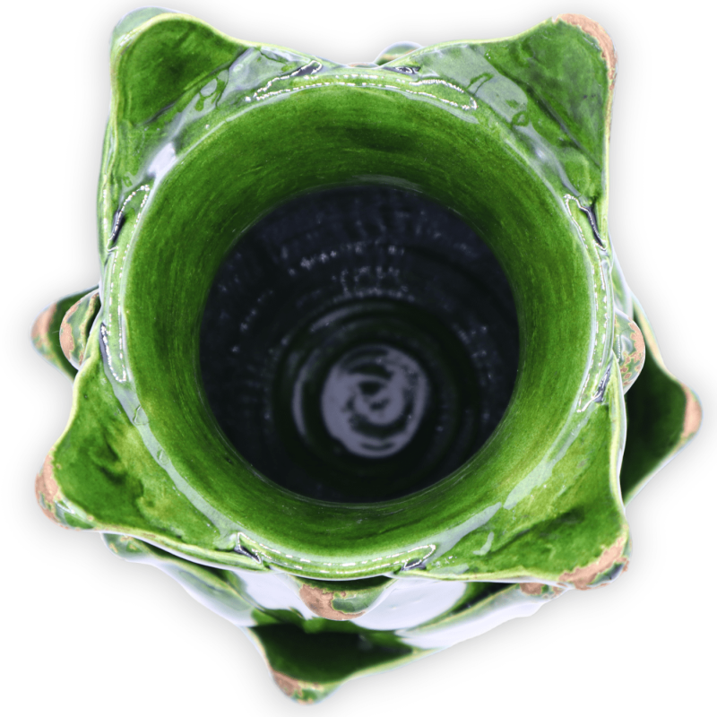 Vaso Carciofo in pregiata ceramica - Ø 20 e h 30 cm ca. (1Unità) Con 3 Opzioni colore - 