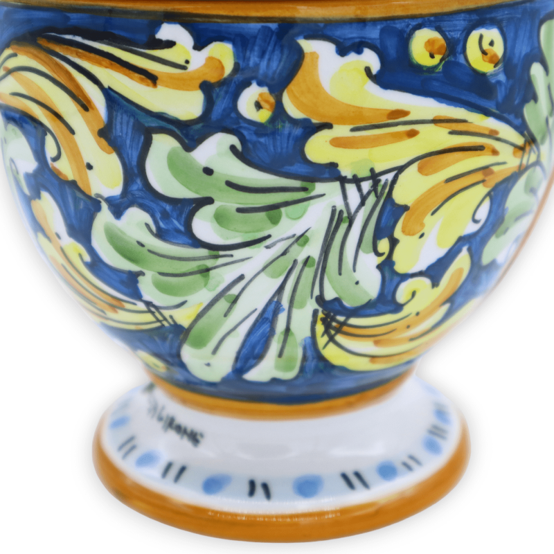 Ei-Schmuckkästchen mit Band aus Caltagirone-Keramik, H ca. 24 cm. barocke Dekoration - 