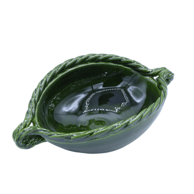 Oval bowl in fine ceramic, L 24 x h 7 cm approx. (1 unit) with cord edge, 7 colour options - 