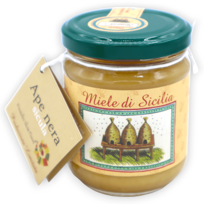 Miel Sicilien d'Abeille Noire, Caroube, 250g - 
