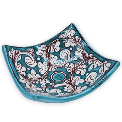 Caltagirone keramisk ficktömningsbehållare - l 17 x 17 x 7 cm ca. (1 st) Valbar dekoration - 