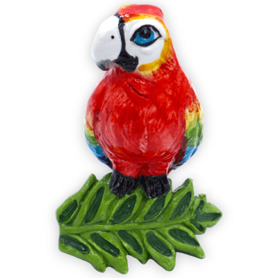 Papegaai van fijn Siciliaans keramiek, ca. 13 cm hoog. (1 st) Willekeurige kleur - 