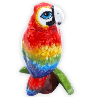 Loro de fina cerámica siciliana, de aprox. 13 cm de altura. (1 unidad) color aleatorio - 