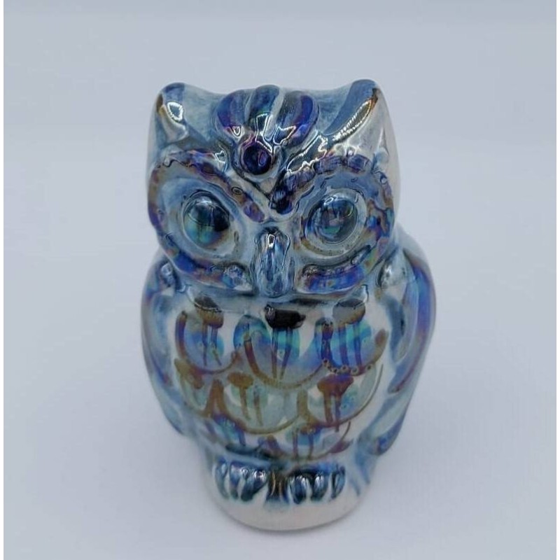 Caltagirone-Keramik-Eule mit Perlmutt-Emaille-Finish, ca. H 6 cm. (1 Stück) Zufällige Farbe - 