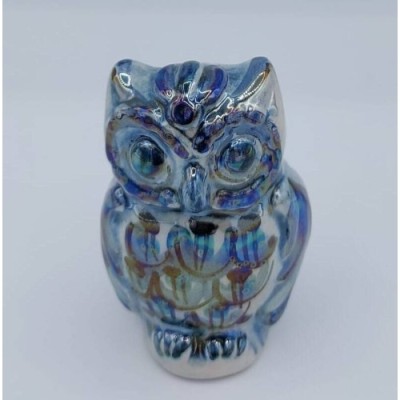 Caltagirone Owl with Mother of Pearl Enamel finish - 