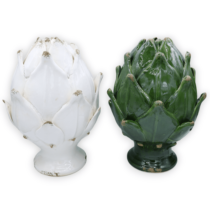 Pigna Carciofo in pregiata ceramica, 100% Artigianale, con varie opzioni - h 30 cm Ø 24 cm ca. (1pz) - 