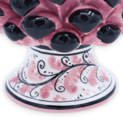 Sicilian pine cone Caltagirone, Palermo Football Team with hand-decorated stem, h 16 cm approx. FL mod - 