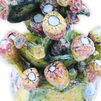 Prickly pear plant composition with decoration of paladins and prickly pear applications, h 30 cm approx. - 