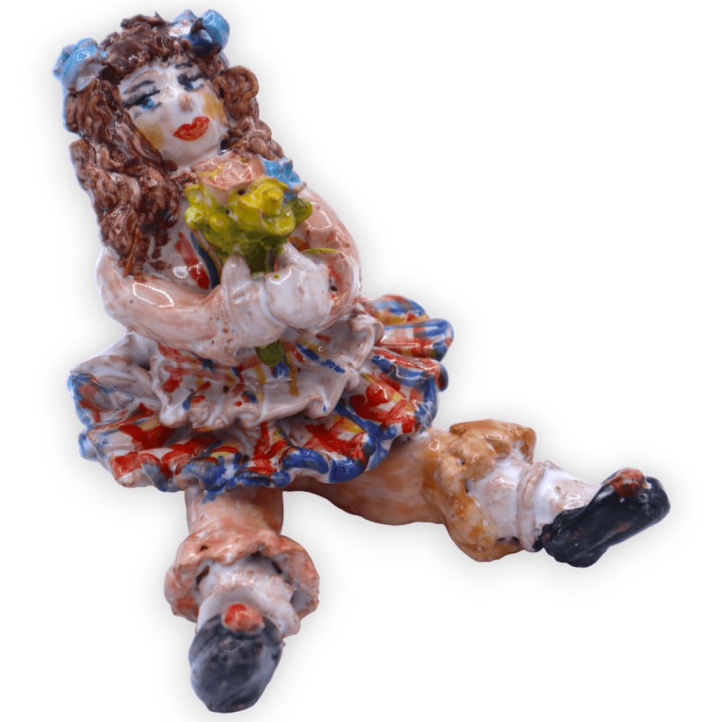 Stoffpuppe aus feiner sizilianischer Keramik, in zwei Ausführungen – H 9 cm und L 10 cm ca. (1 Stück) - 