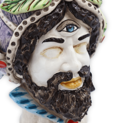 Mythological figure head in Caltagirone ceramic, with Polyphemus or Medusa option, h 30 cm approx. (1pc) Mod RP - 