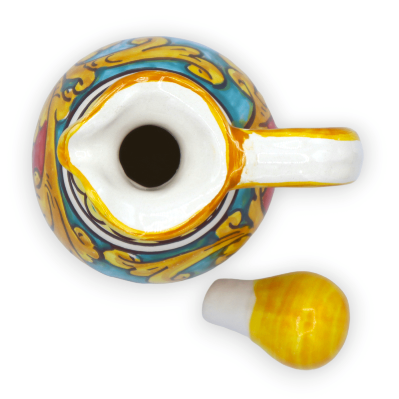 Huilier ou bouteille de vinaigre en céramique de Caltagirone, avec diverses options de décoration (1 pièce) - h environ 