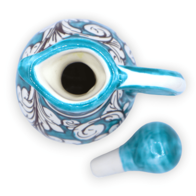 Huilier ou vinaigrier en céramique de Caltagirone, h environ 16 cm. décoration aléatoire (1pc) - 