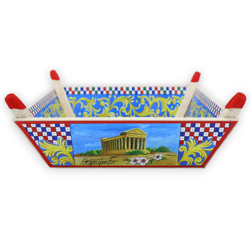 Caixa de madeira - Cesta, bandeja ou bolsos vazios para guardar objetos, decoração de carrinho siciliano, 4 opções de ta