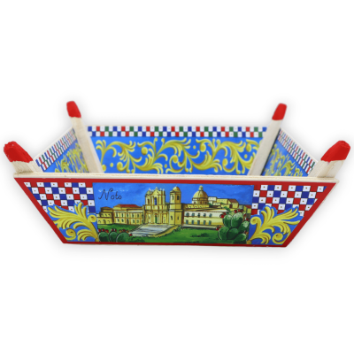 Caixa de madeira - Cesta, bandeja ou bolsos vazios para guardar objetos, decoração de carrinho siciliano, 4 opções de ta