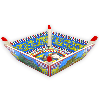 Caixa de madeira - Cesta, bandeja ou bolsos vazios para guardar objetos, decoração de carrinho siciliano, 4 opções de ta