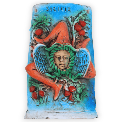 Carrelage en céramique sicilienne avec reliefs, en deux options de décoration - h 14 x L 8 cm environ. (1 pc) -  2