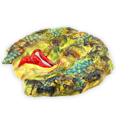 Anthropomorphic mask in fine ceramic, Bacchus - h 40 cm approx. - 
