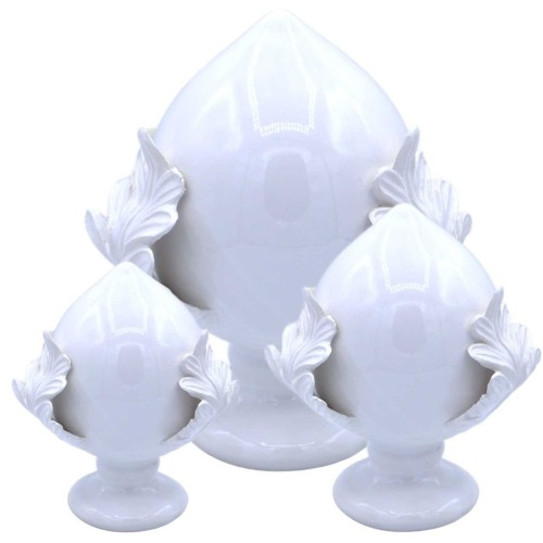 Pumo en cerámica fina, color blanco, con 4 opciones de tamaño (1ud) - 