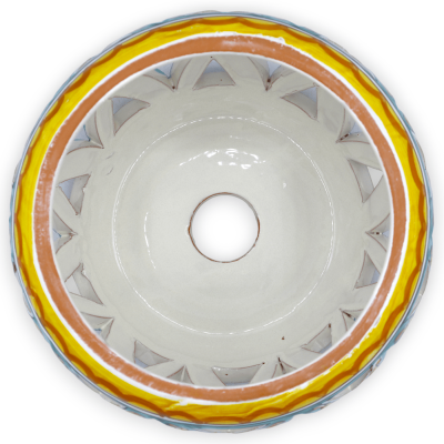 Perforerad ljuskrona i Caltagirone keramik, barockdekor - Ø 22 cm ca. Mod TD - 