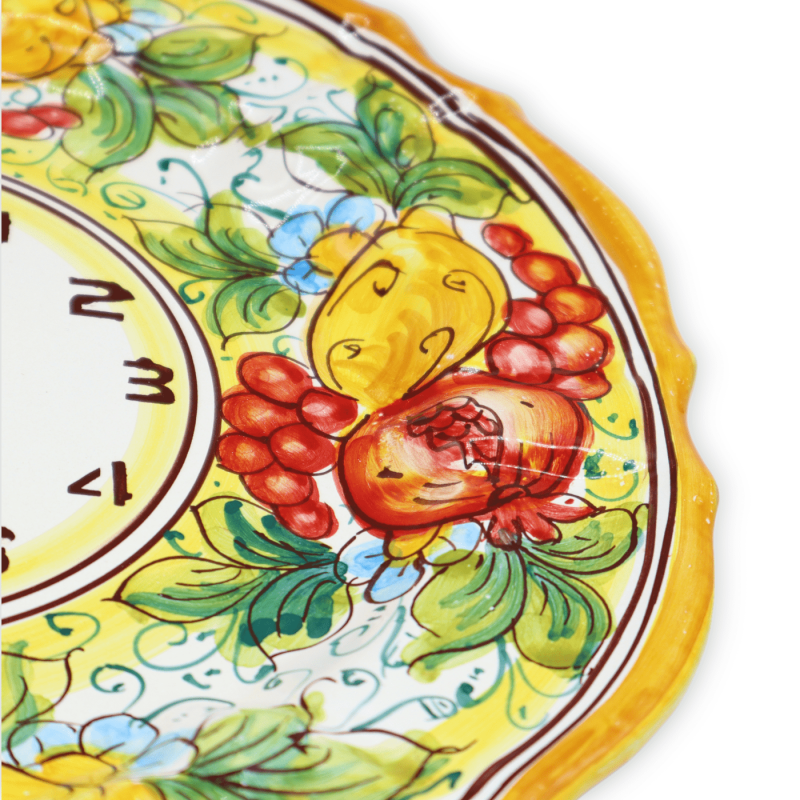 Caltagirone keramisk klocka, citroner, vindruvor och granatäpplen dekoration, Ø 30 cm ca. Mod TD - 