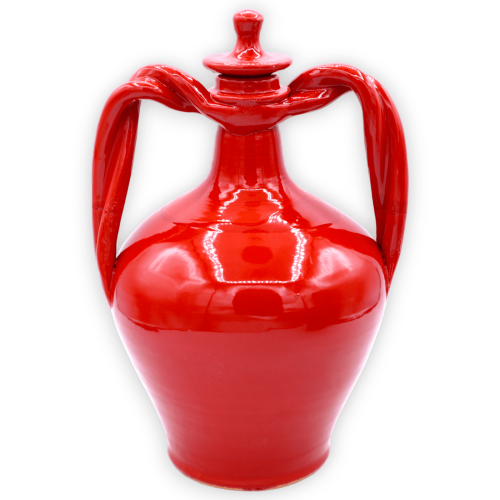 Orciolo fiasco in pregiata ceramica, con tre opzioni colore, h 25 cm ca. (1Unità) -  2