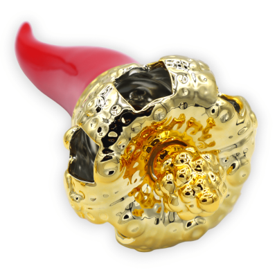 Corno con Corona dorata, in pregiata ceramica, con tre opzioni misura (1pz) - 