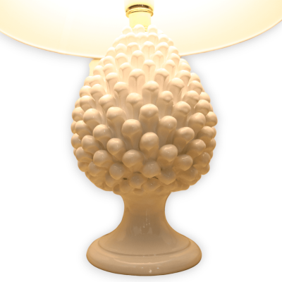 Pigna lamp in Caltagirone keramiek, wit - h 55 cm ca. NT-mod - 