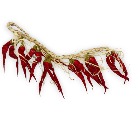 Reproduction de Chilli Braid en papier et paille à suspendre, d'une hauteur d'environ 40 cm. -  2