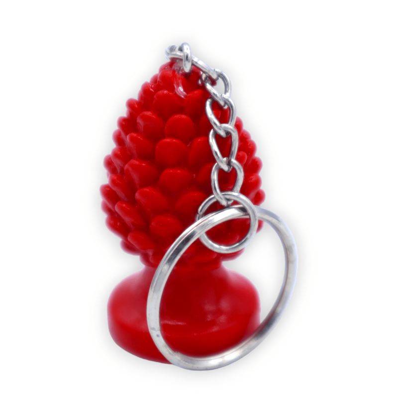 Portachiavi pigna in resina con quattro opzioni colore, h 4,5 cm - 