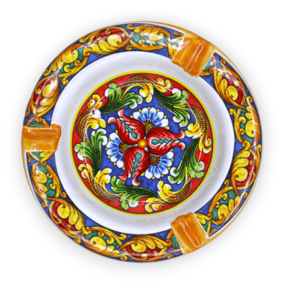 Posacenere in ceramica, con motivo decoro barocco casuale e colore casuale - Ø 10 cm ca. (1Unità) - 