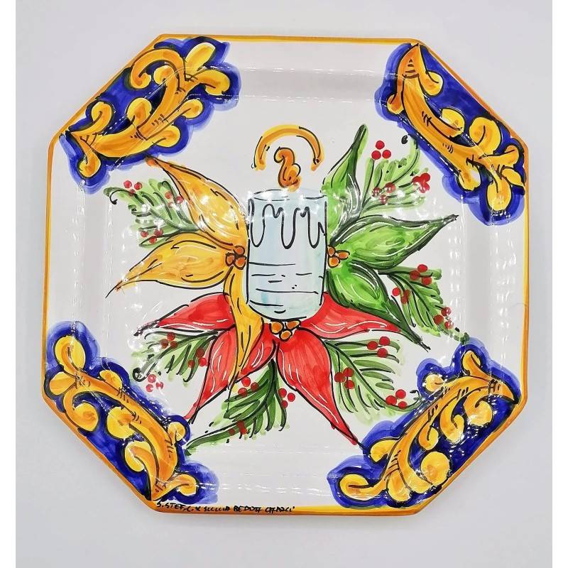 Large serving plate with Christmas decoration – 32×32 cm - 