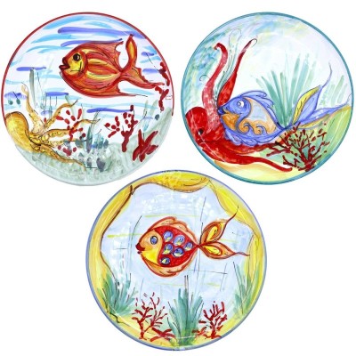 Prato ornamental em cerâmica fina, com três opções de decoração - Ø 30 cm (1ud) - 