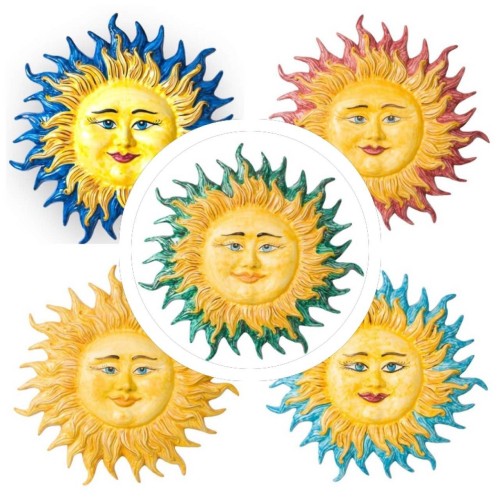 Fire Sun z ceramiki sycylijskiej - Ø 30 cm, w 6 wersjach kolorystycznych (1 szt.) - 