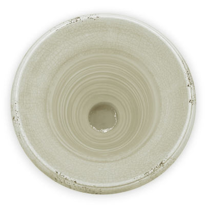 Empire-Vase, H 33 und Ø ca. 25 cm. Antikweiß mit Crackle-Effekt - 