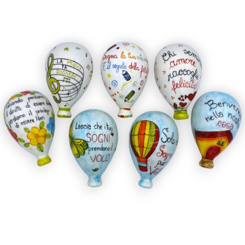 Balão de parede em cerâmica siciliana fina, com diferentes opções de decoração - h 14 cm, L 9 cm aprox. (1 unidade) - 
