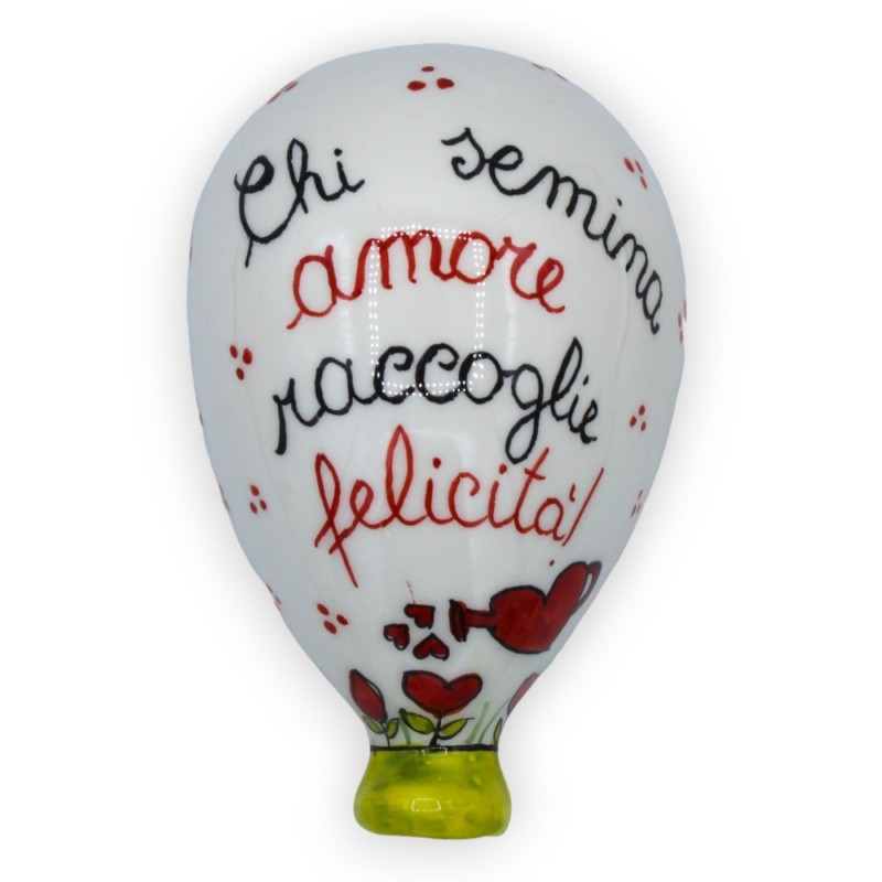 Balão de parede em cerâmica siciliana fina, com diferentes opções de decoração - h 14 cm, L 9 cm aprox. (1 unidade) - 
