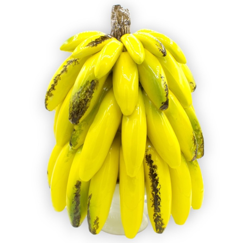 Centralna kiść bananów z łodygą, ze szlachetnej ceramiki - wys. 34 cm i dł. 23 cm ok. - 