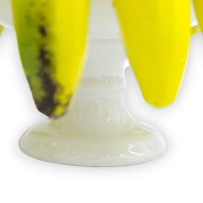 Centralna kiść bananów z łodygą, ze szlachetnej ceramiki - wys. 34 cm i dł. 23 cm ok. - 