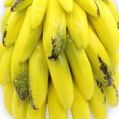 Middenstuk bananentros met steel, in kostbaar keramiek - h 34 cm en L 23 cm ca. - 