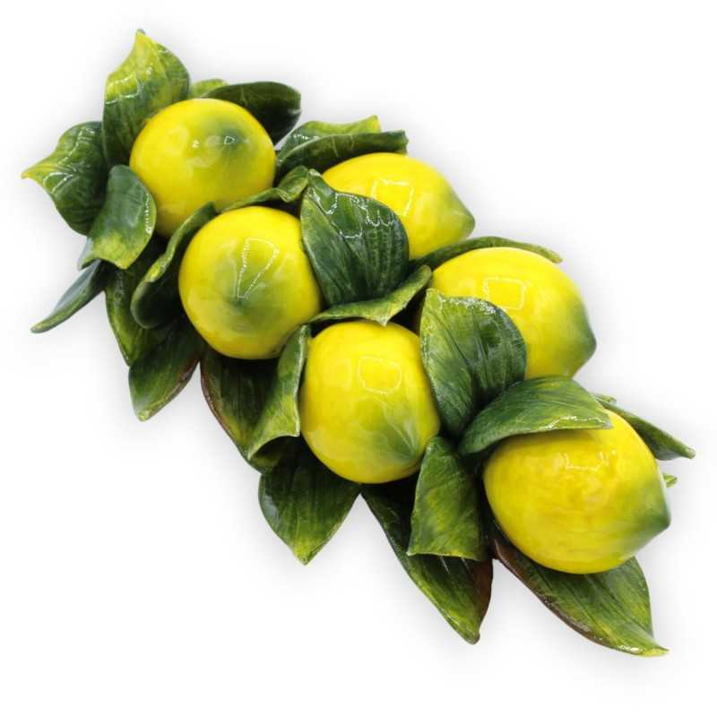 Ramo con composizione di Limoni e fogli - L 40 cm x h 8 cm x p 18 cm ca. - 