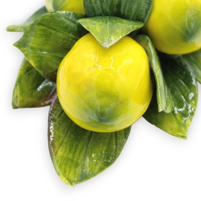 Paquete de pared, rama con arreglo de limones y hojas - 38 cm de alto x 18 cm de ancho x 8 cm de profundidad aprox. - 