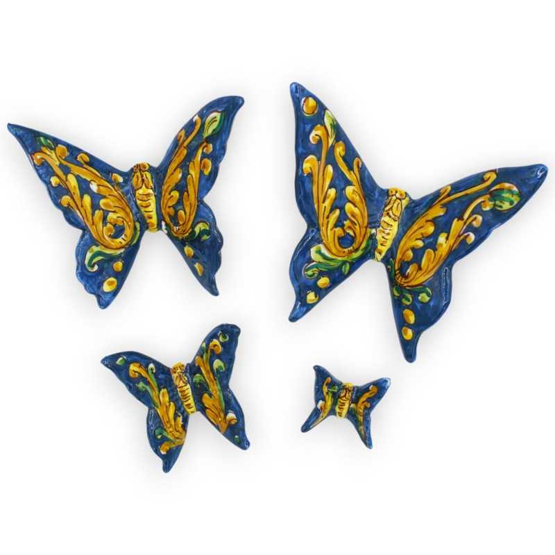 Caltagirone ceramic butterfly, baroque decoration - with four size options (1pc) - 