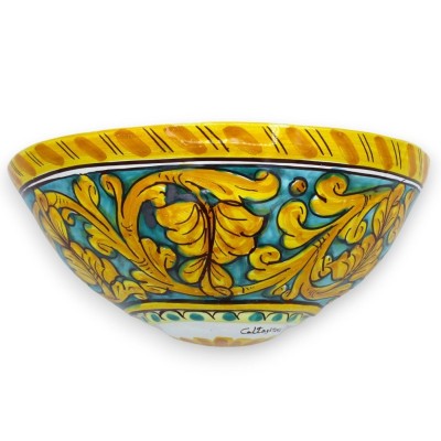 Cesta de cerámica de Caltagirone, decoración barroca clásica - L 22 x h 12 cm aprox. - 