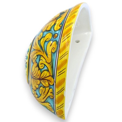 Cesta de cerámica de Caltagirone, decoración barroca clásica - L 22 x h 12 cm aprox. - 