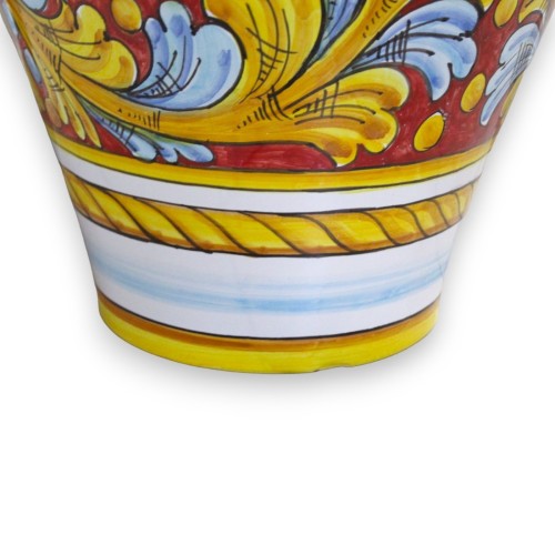 Large Jar umbrella stand, Baroque decoration on a red background - h 50 cm and Ø 35 cm approx. Mod GR -  2