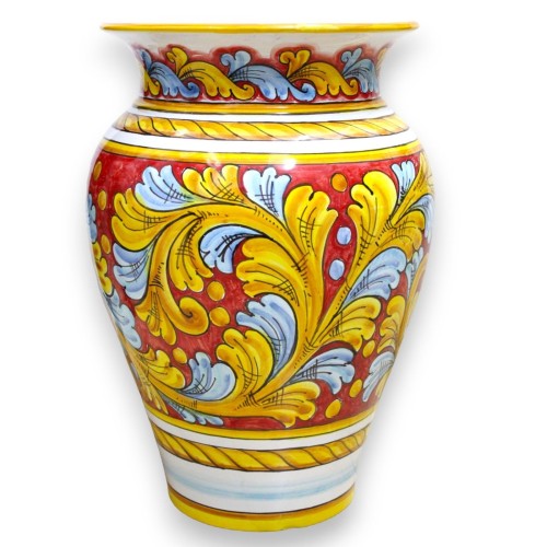 Grote Jar-paraplubak, barokke decoratie op een rode achtergrond - h 50 cm en Ø 35 cm ca. Mod GR - 