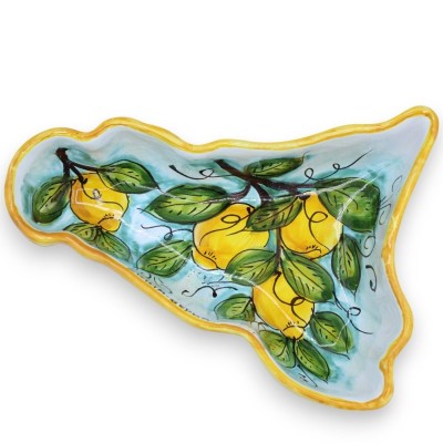 Sicilienformat smårättsfat i siciliansk keramik, slumpmässig dekoration och färg, ca L 26 x h 20 x d 8 cm. (1 st) - 