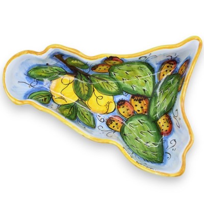 Sicilienformat smårättsfat i siciliansk keramik, slumpmässig dekoration och färg, ca L 26 x h 20 x d 8 cm. (1 st) - 