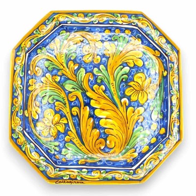 Ośmiokątna płyta ceramiczna Caltagirone, z różnymi opcjami dekoracji - h 30 x 30 cm ok. (1 szt.) - 
